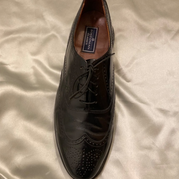 PROM !!! Bostonian Classics Men’s Black Leather Wing Tips Lace Up Size 8 VGUC - Picture 6 of 11